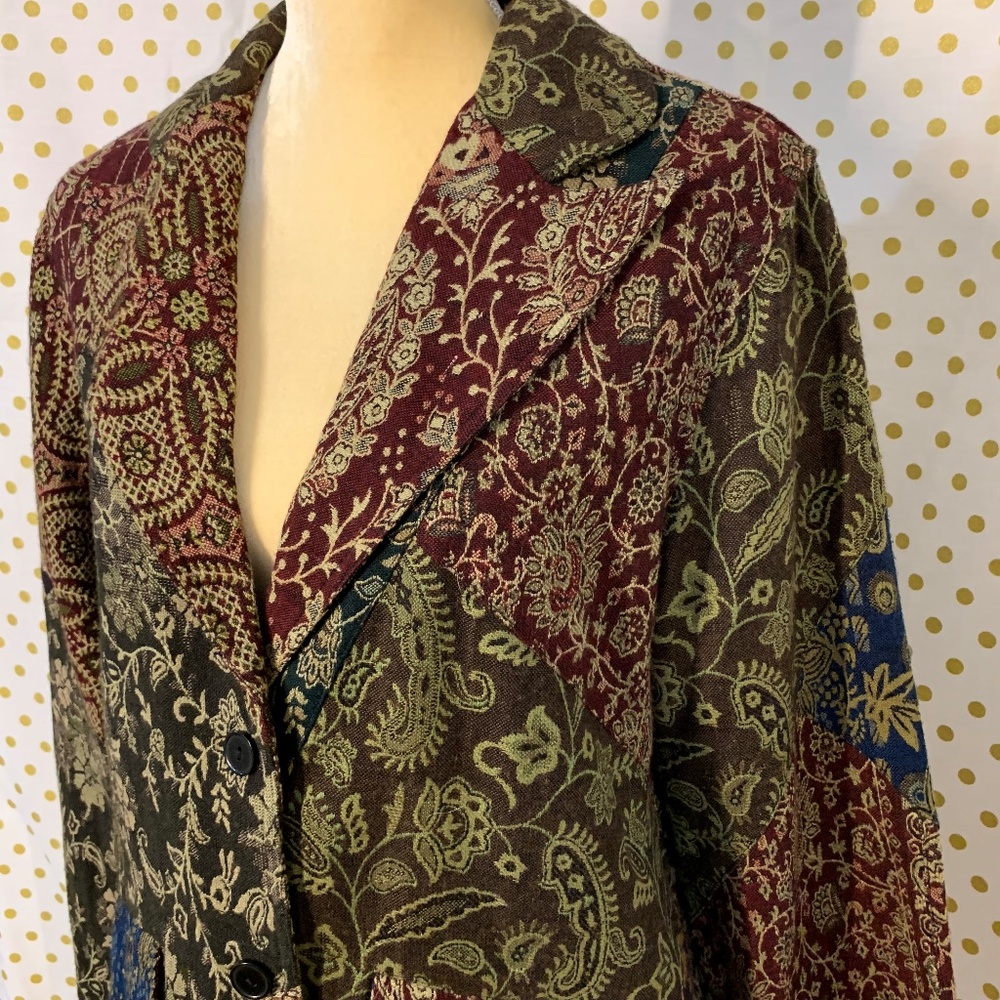 Sacred Threads  multicolored floral brocade jacket - Picture 2 of 5